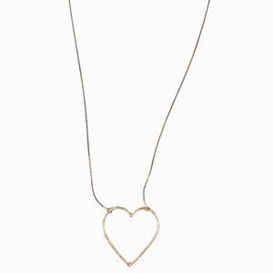 Plunder Gold-Tone Open Heart Pendant Necklace | Minimalist | Adjustable Chain